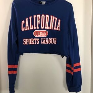 Blue california crop top